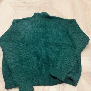 SHEIN Emerald Green Ribbed Turtleneck Sweater